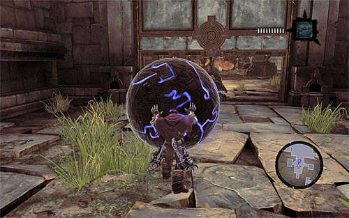 Zejdź z płyty naciskowej i podejdź do wspomnianej wcześniej interaktywnej kuli - Zbudź Wartownika (1) | Serce Góry | Darksiders 2 - Darksiders 2 - poradnik do gry