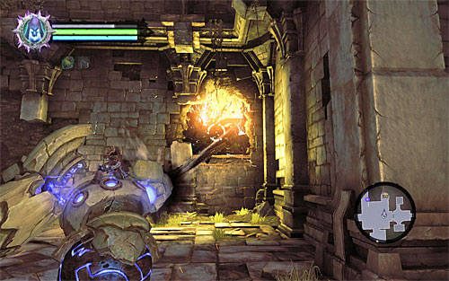 Podejdź oczywiście do konstrukta i użyj Klucza Twórców żeby powołać go do życia - Zbudź Wartownika (1) | Serce Góry | Darksiders 2 - Darksiders 2 - poradnik do gry