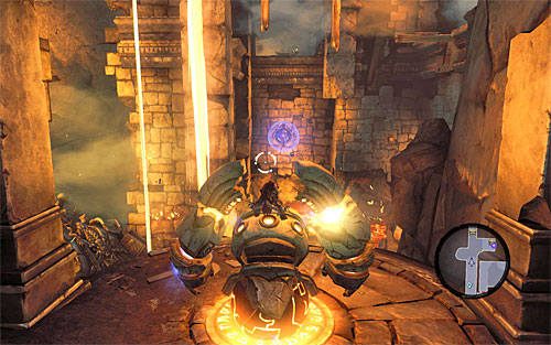 Wybierz teraz korytarz biegnący na zachód, w dalszym ciągu korzystając z konstrukta - Zbudź Wartownika (1) | Serce Góry | Darksiders 2 - Darksiders 2 - poradnik do gry