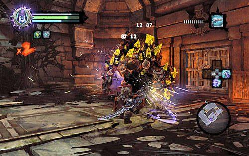 Po zlikwidowaniu zwykłych konstruktów z ziemi wyłoni się splamiony konstrukt mistrz - Zbudź Wartownika (1) | Serce Góry | Darksiders 2 - Darksiders 2 - poradnik do gry