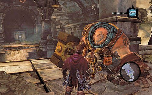 Otwórz drzwi i ruszaj po schodach na wyższe piętro odlewni - Zbudź Wartownika (1) | Serce Góry | Darksiders 2 - Darksiders 2 - poradnik do gry