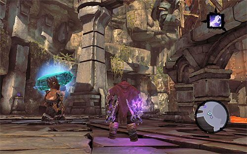 Po tym jak winda dotrze na wyższy poziom wznów przemarsz do głównego obszaru badanej lokacji - Zbudź Wartownika (2) | Serce Góry | Darksiders 2 - Darksiders 2 - poradnik do gry