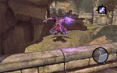 Pozostań na murze i udaj się na jego przeciwległy koniec - Zbudź Wartownika (3) | Serce Góry | Darksiders 2 - Darksiders 2 - poradnik do gry