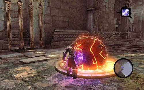 Przystąp do przepychania interaktywnej kuli - Zbudź Wartownika (3) | Serce Góry | Darksiders 2 - Darksiders 2 - poradnik do gry