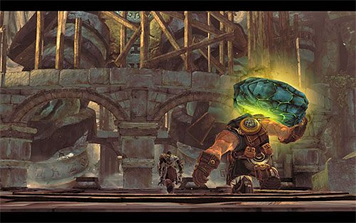 Po wygranym pojedynku ze spaczonym dozorcą nie zapomnij pozbierać należących do niego przedmiotów, a także zbadać okolicy w poszukiwaniu eliksirów i innych skarbów - Zbudź Wartownika (4) | Serce Góry | Darksiders 2 - Darksiders 2 - poradnik do gry