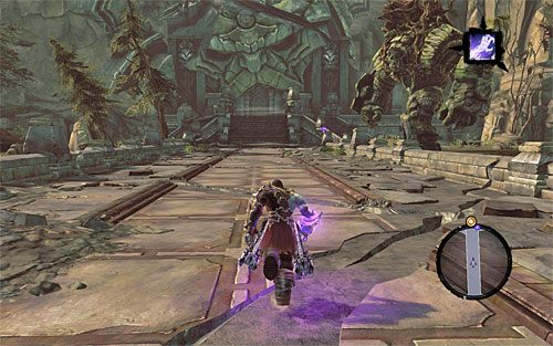 Ruszaj na północ, opuszczając po kilku chwilach odlewnię i docierając ponownie do lokacji [Trójskale] - Znajdź Wartownika | Serce Góry | Darksiders 2 - Darksiders 2 - poradnik do gry