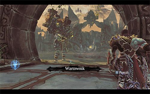 Ostatnia część wędrówki to przeprawa do lokacji [Dolina Skalmistrza], czyli ogromnej polany zlokalizowanej na północ od Trójskala - Znajdź Wartownika | Serce Góry | Darksiders 2 - Darksiders 2 - poradnik do gry