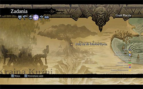 Na początek proponuję otworzyć mapę świata, tak by ustalić cel swojej podróży - Drzewo Życia - Udaj się do Drzewa Życia | Władca Kości | Darksiders 2 - Darksiders 2 - poradnik do gry