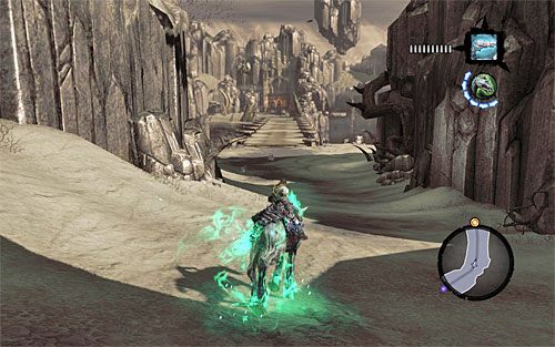 Ruszaj na południe, do przemieszczania się używając oczywiście Rozpaczy (klawisz C) - Znajdź Wiekuisty Tron (1) | Władca Kości | Darksiders 2 - Darksiders 2 - poradnik do gry