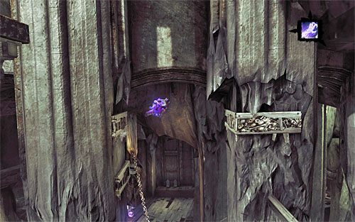Kontynuuj korzystanie z krawędzi, wykonując w pokazanym na powyższym screenie miejscu nowy skok za siebie - Udaj się do sali tronowej | Władca Kości | Darksiders 2 - Darksiders 2 - poradnik do gry