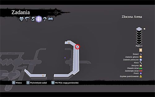 1) Artefakt możesz odnaleźć na najwyżej położonym balkoniku wschodniej części głównego obszaru Złoconej Areny i żeby do niego dotrzeć musisz pomóc sobie skorzystaniem z Uchwytu Śmierci i wykonaniem biegu po ścianie - Renagoth (miejsca odnajdywania artefaktów) | Zaginione artefakty | Darksiders 2 - Darksiders 2 - poradnik do gry