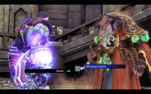 Oprócz sprzedania Ostegothowi wszystkich artefaktów nie zapomnij także w trakcie rozmowy z nim wybrać opcji dialogowej Oto twoje artefakty (powyższy screen) - Zakończenie zadania | Zaginione artefakty | Darksiders 2 - Darksiders 2 - poradnik do gry