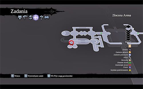 2) Zwój odnajdziesz pod dużym mostem zwodzonym w zachodniej części Złoconej Areny, niedaleko miejsca, w którym podnosi się latarnię - Królestwo Umarłych (miejsca odnajdywania zwojów Szafarza) | Zdobycz Kanclerza - Darksiders 2 - poradnik do gry