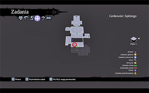 1) Zwój odnajdziesz na balkoniku w jednym ze startowych pomieszczeń grobowca (sąsiaduje ono z obszarem, w którym przebywa Sędzia) - Królestwo Umarłych (miejsca odnajdywania zwojów Szafarza) | Zdobycz Kanclerza - Darksiders 2 - poradnik do gry