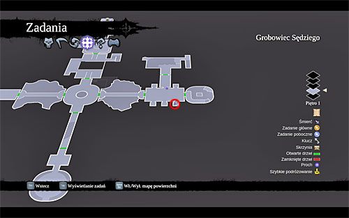 2) Zwój odnajdziesz we wschodniej części grobowca, a konkretnie w pomieszczeniu, w którym stacza się pojedynek z Dręczycielem (jednym z bossów tej lokacji) - Królestwo Umarłych (miejsca odnajdywania zwojów Szafarza) | Zdobycz Kanclerza - Darksiders 2 - poradnik do gry