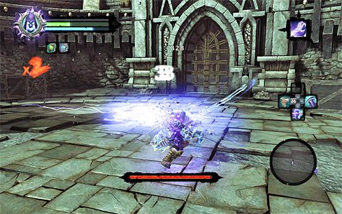 W trakcie pojedynku z Szafarzem nie radzę stosować umiejętności Uchwyt Śmierci, bo niespecjalnie się ona tu sprawdzu - Pokonaj Szafarza i wróć do Kanclerza | Zdobycz Kanclerza | Darksiders 2 - Darksiders 2 - poradnik do gry