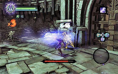 Szafarz po utracie około 1/5 paska zdrowia otoczy się barierą ochronną i przyzwie sobie na pomoc kościanych łuczników - Pokonaj Szafarza i wróć do Kanclerza | Zdobycz Kanclerza | Darksiders 2 - Darksiders 2 - poradnik do gry