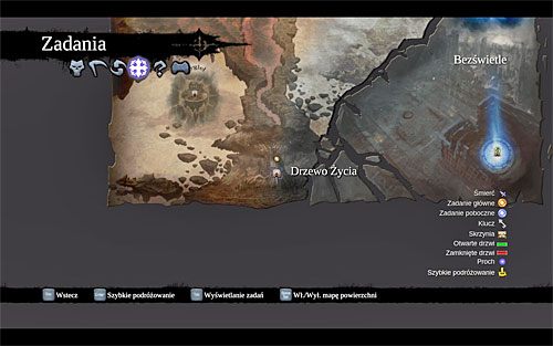 Jako że arena, na której walczyłeś z Archontem jest zupełnie odcięta od reszty świata, musisz skorzystać z opcji szybkiej podróży - Wróć do Wroniarza; Udaj się na Kraniec Cieni | Skaza herezji | Darksiders 2 - Darksiders 2 - poradnik do gry