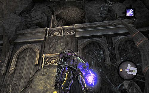 Ruszaj na północ, a po dotarciu do rozwidlenia (tego z wężowym woluminem) wybierz lewy korytarz - Zbadaj Kraniec Cieni | Szalona Królowa | Darksiders 2 - Darksiders 2 - poradnik do gry