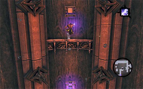 Musisz teraz powtórzyć wszystkie czynności prowadzące do dotarcia do opisanego wcześniej dużego pierwszego szybu, a więc wykonać serię biegów po ścianach i przejść przez kilka korytarzy - Znajdź Samaela - wschodnia część Czarnej Skały | Władca Czarnej Skały - Darksiders 2 - poradnik do gry