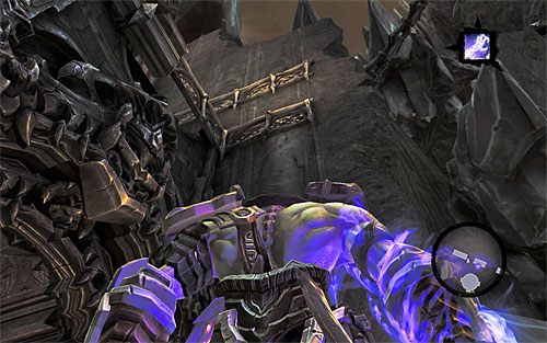Zlokalizuj pokazane na powyższym screenie interaktywne występy i krawędzie, przystępując do wspinaczki - Gnomy GnoMADa | ZADANIA POBOCZNE | Darksiders 2 - Darksiders 2 - poradnik do gry
