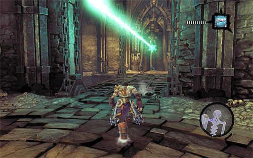 Docelowo musisz dotrzeć do pomieszczenia z nowym posągiem z aktywną latarnią - Przyzwij Mistrza Areny (2) | Królewska zapłata | Darksiders 2 - Darksiders 2 - poradnik do gry