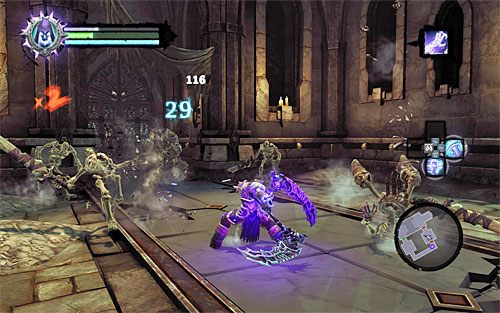 Po zakończonych walkach dokładnie zbadaj okolicę w poszukiwaniu porzuconych skarbów i przejdź do sąsiedniego pomieszczenia - Przyzwij Mistrza Areny (2) | Królewska zapłata | Darksiders 2 - Darksiders 2 - poradnik do gry