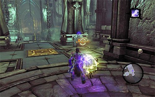 Przejdź teraz w pokazane na powyższym screenie miejsce, czyli w okolice tronu - Przyzwij Mistrza Areny (2) | Królewska zapłata | Darksiders 2 - Darksiders 2 - poradnik do gry