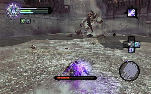 Kontynuuj atakowanie bossa aż po raz kolejny wystawi się na atak Uchwytem Śmierci - Boss 8 - Chrzęściej | Królewska zapłata | Darksiders 2 - Darksiders 2 - poradnik do gry