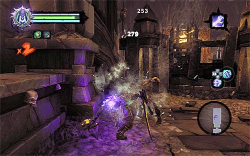 Po tym jak winda zawiezie Cię na czwarte piętro grobowca wyrusz na wschód - Wskrześ Faryzjonera (1) | Faryzjoner | Darksiders 2 - Darksiders 2 - poradnik do gry