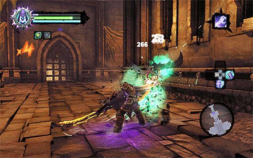 Podróż do windy zostanie przerwana wkrótce po wyjściu z dużej dziury, albowiem na drodze stanie Ci zmora - Wskrześ Faryzjonera (1) | Faryzjoner | Darksiders 2 - Darksiders 2 - poradnik do gry