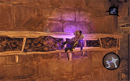 Zauważ, że powróciłeś w okolice windy, tyle że tym razem znajdujesz się na jednym z niedostępnych wcześniej górnych balkoników - Wskrześ Faryzjonera (2) | Faryzjoner | Darksiders 2 - Darksiders 2 - poradnik do gry