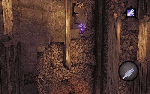 Powróć do jednego z poprzednich drewnianych słupów i w dalszym ciągu powoli się obniżaj - Wskrześ Faryzjonera (2) | Faryzjoner | Darksiders 2 - Darksiders 2 - poradnik do gry