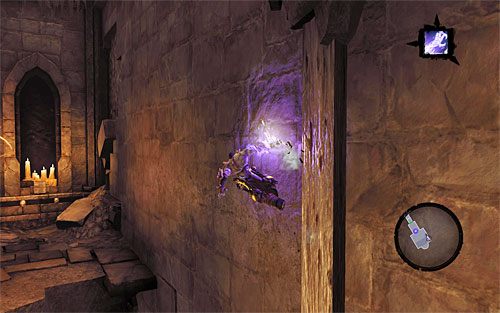 Na sam koniec przebiegnij po lewej ścianie (powyższy screen) z zamiarem dotarcia na najwyżej położony balkonik - Wskrześ Faryzjonera (2) | Faryzjoner | Darksiders 2 - Darksiders 2 - poradnik do gry