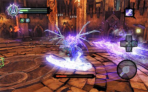 Jako że walczysz z głównym bossem tego etapu możesz też rozważyć użycie zdolności Postać Żniwiarza, o ile oczywiście nią dysponujesz - Boss 9 - Faryzjoner | Faryzjoner | Darksiders 2 - Darksiders 2 - poradnik do gry