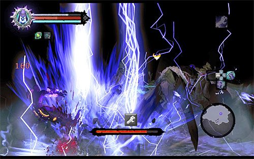 Drugi z podstawowych ataków Achidny wiąże się z zadaniem dużych obrażeń z bezruchu celowi znajdującemu się bezpośrednio przed bossem (powyższy screen) - Boss 13, 14 - Bazyleus, Achidna | Bazyleus | Darksiders 2 - Darksiders 2 - poradnik do gry