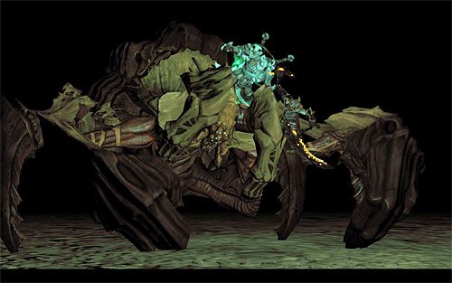 Polecam również odpalenie ataku Postać Żniwiarza, choć dysponowanie nim nie jest wymagane do odniesienia zwycięstwa (skraca on jedynie czas trwania bitwy) - Boss 13, 14 - Bazyleus, Achidna | Bazyleus | Darksiders 2 - Darksiders 2 - poradnik do gry