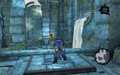 Odwróć się i przebiegnij po prawej ścianie z zamiarem dotarcia do interaktywnej krawędzi - Przywróć Górskie Łzy (2) | Górskie Łzy | Darksiders 2 - Darksiders 2 - poradnik do gry