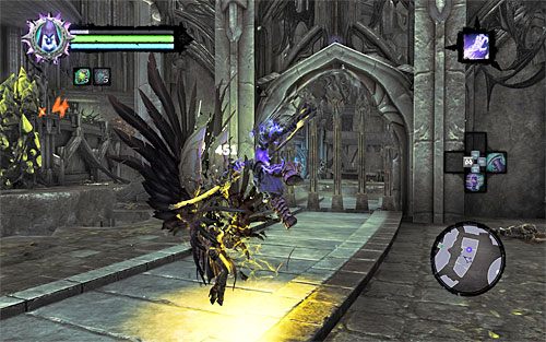 Po każdym nietrafionym ataku potwora polecam się do niego przyciągać, wykorzystując oczywiście do tego celu Uchwyt Śmierci i wyprowadzając serię szybkich ciosów - Odszukaj skrybę - wschodnia część cytadeli (2) | Skaza herezji | Darksiders 2 - Darksiders 2 - poradnik do gry