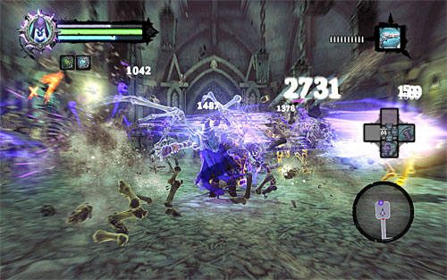 Zajrzyj do skrzyni i ruszaj dalej na dół, pomagając sobie kolejnymi przebiegnięciami po ścianach - Przyzwij Mistrza Areny (1) | Królewska zapłata | Darksiders 2 - Darksiders 2 - poradnik do gry