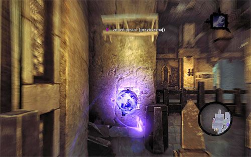 Udaj się w stronę dużego mostu, przy czym zatrzymaj się po znalezieniu się mniej więcej w jego centralnej części, uaktywnijąc umiejętność Rozdzieracz Duszy - Przeszukaj Miasto Umarłych - wschodnia część | Miasto Umarłych | Darksiders 2 - Darksiders 2 - poradnik do gry