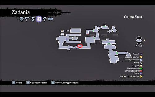 Wybierz południowy korytarz i skręć następnie na wschód, przy czym zatrzymaj się przy wspomnianej wcześniej i ignorowanej dotąd drugiej bramie czasowej, której lokalizację pokazują powyższe screeny - Znajdź Samaela - zachodnia część Czarnej Skały | Władca Czarnej Skały - Darksiders 2 - poradnik do gry