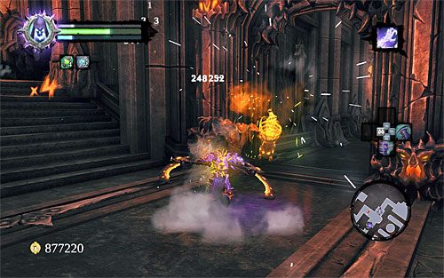 Zachowaj czujność, albowiem po zbliżeniu się do widocznych w oddali zamkniętych drzwi w okolicy pojawią się potwory - Znajdź Samaela - zachodnia część Czarnej Skały | Władca Czarnej Skały - Darksiders 2 - poradnik do gry