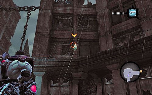 1) Głaz możesz odnaleźć na ścianie północnego budynku przylegającego do placu, na którym stacza się pojedynek z pierwszym Nhossem - Bezświetle (miejsca odnajdywania głazokęsów odporności) | Kamień z serca - Darksiders 2 - poradnik do gry