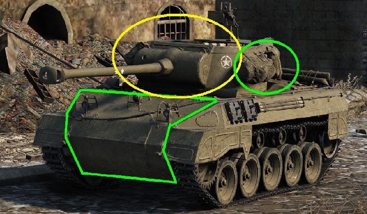 Najtwardszym i najwytrzymalszym miejscem Hellcata jest, co dziwne, tył jego wieży - M18 Hellcat | Amerykańskie niszczyciele czołgów w World of Tanks - World of Tanks - poradnik do gry