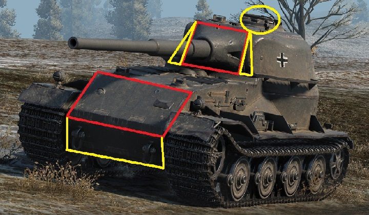 Górna płyta kadłuba oraz jarzmo działa - szanse na uszkodzenia bliskie zeru - Pz.Kpfw. VII | Niemieckie czołgi ciężkie w World of Tanks - World of Tanks - poradnik do gry