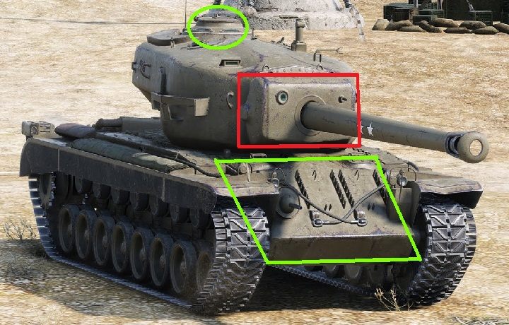 Front wieży i jarzmo armaty o grubości stali ~280mm - praktycznie nieprzebijalny dla znacznej większości dział w grze - T30 | Amerykańskie niszczyciele czołgów w World of Tanks - World of Tanks - poradnik do gry