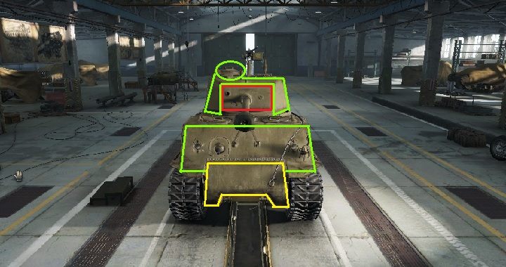 Podstawowy i jedyny punkt na froncie Easy8 - jarzmo działa wraz z samym działem - M4A3E8 | Czołgi amerykańskie w World of Tanks - World of Tanks - poradnik do gry