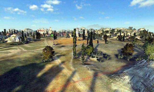 Środkową część mapy zajmuje duży klasztor otoczony zabudowaniami, przez który można przeprowadzić szybki atak - Klasztor | Mapy World of Tanks - World of Tanks - poradnik do gry