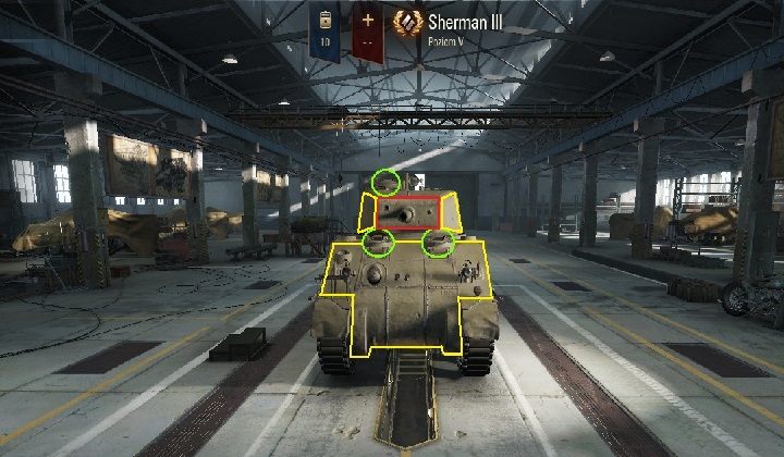 Nie kierujmy swoich pestek absolutnie w jarzmo armaty, wartość efektywna pancerza to ponad 150mm - Sherman III | Poradnik do Sherman III w World of Tanks - World of Tanks - poradnik do gry